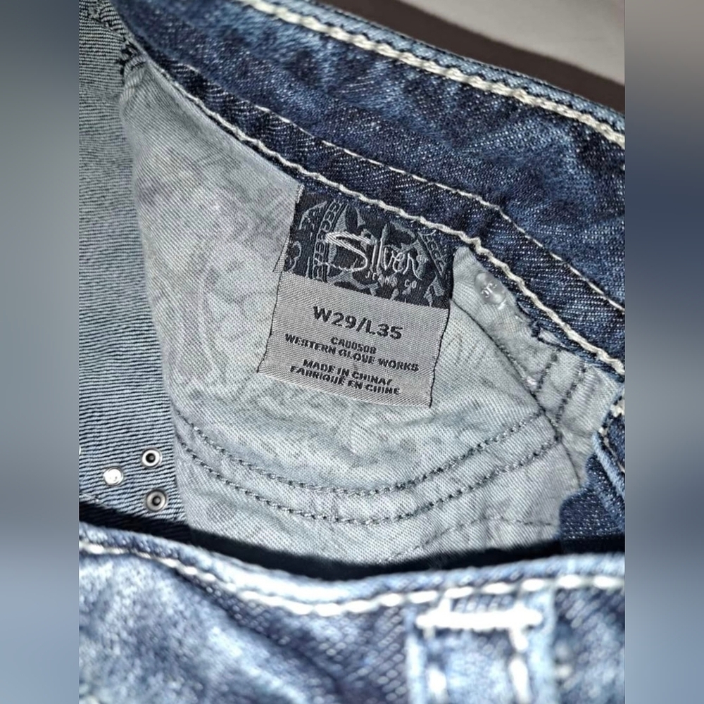 Silver Aiko Boot Cut Jeans Size 29 X 35 - New Without Tags - Picture 10 of 10